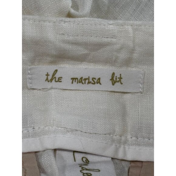 London Jean The Marisa Fit Womens White Linen Wide-Leg Pants Size 0 - Picture 3 of 12